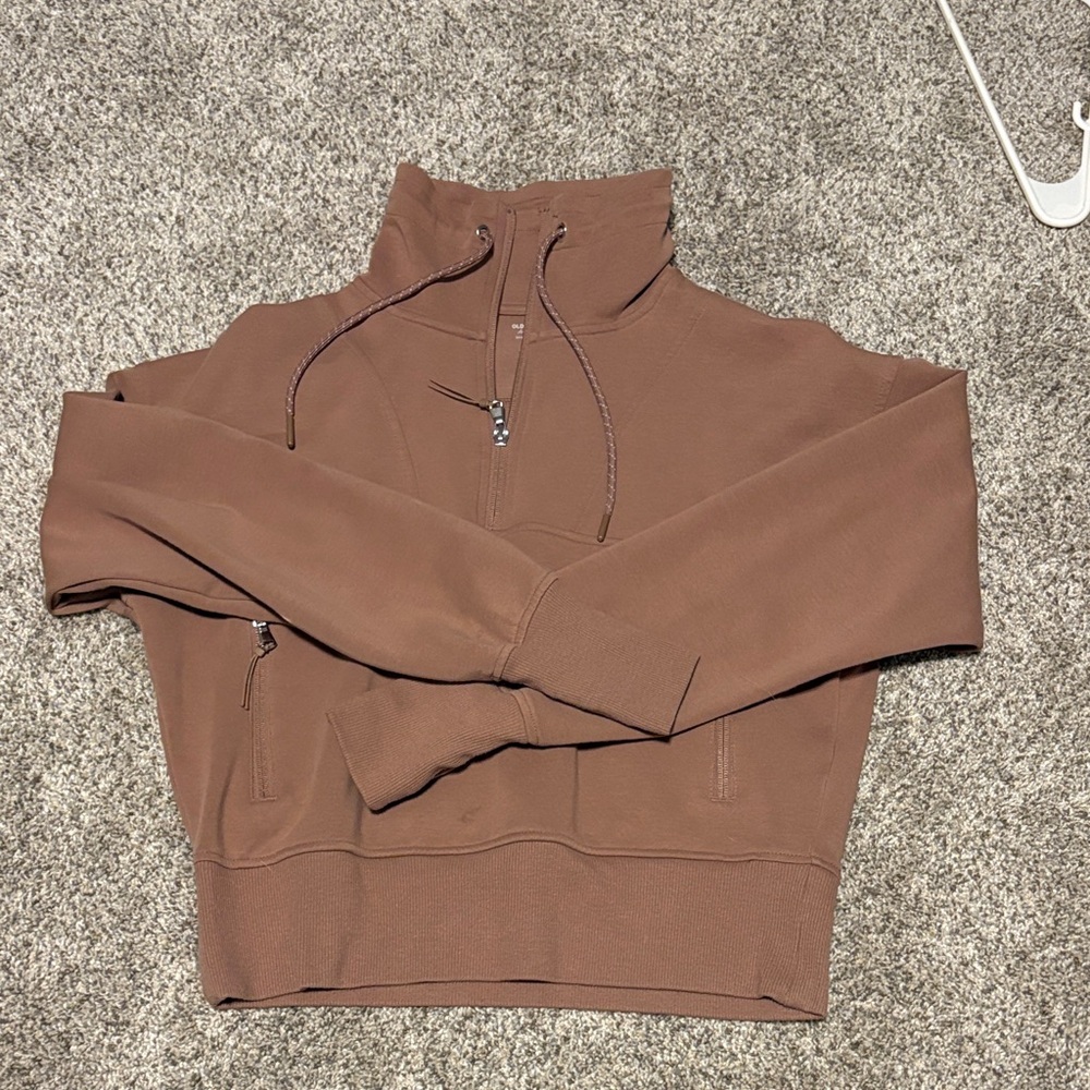 Old Navy Brown Quarter-Zip Sweatshirt